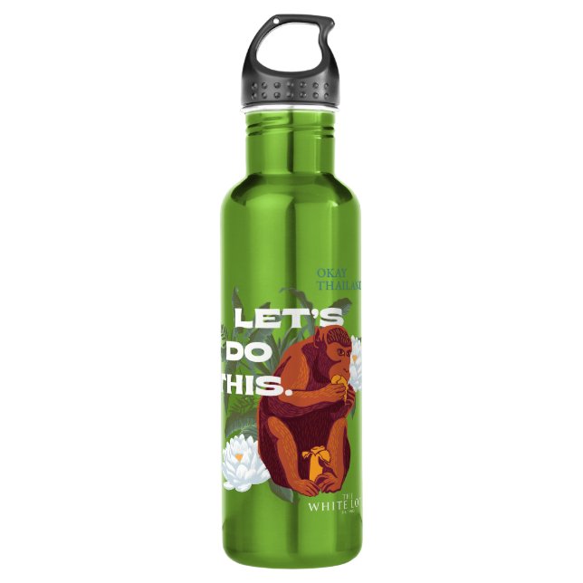 "Lass's Do This"-Affe - Der weiße Lotus Edelstahlflasche (Vorderseite)