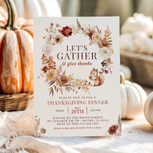 Lass's Gather Floral Wreath Erntedank Dinner Einladung