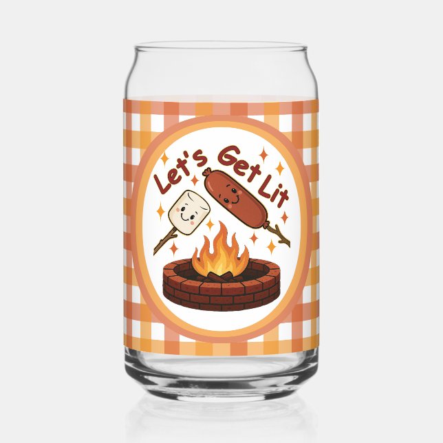 Lass's Get Lit Firepit - Niedlicher Marshmallow &  Dosenglas (Vorderseite)