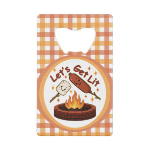 Lass's Get Lit Firepit - Niedlicher Marshmallow & Geldbeutel Flaschenöffner