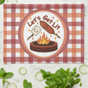 Lass's Get Lit Firepit - Niedlicher Marshmallow & Geschirrtuch