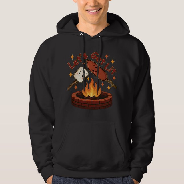 Lass's Get Lit Firepit - Niedlicher Marshmallow &  Hoodie (Vorderseite)