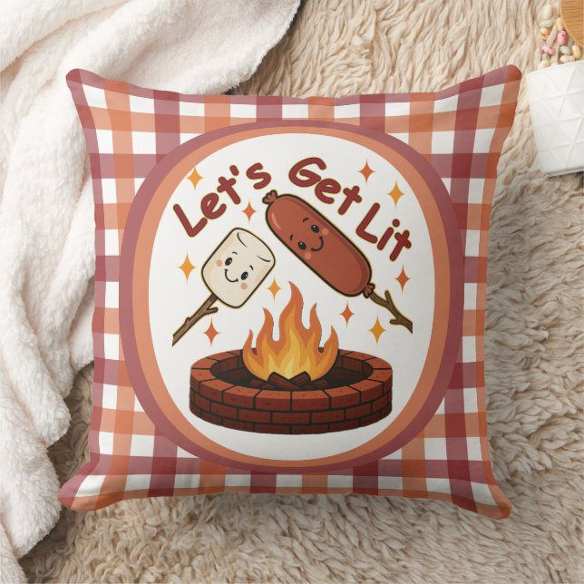 Lass's Get Lit Firepit - Niedlicher Marshmallow &  Kissen (Decke)