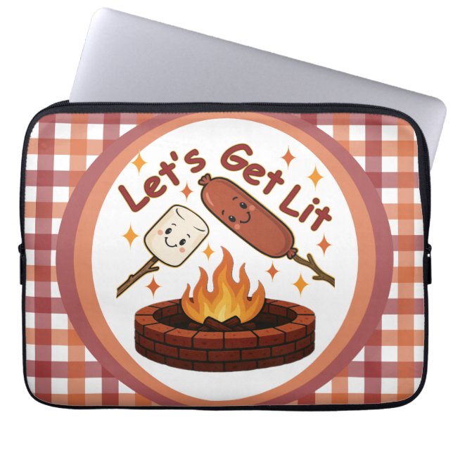 Lass's Get Lit Firepit - Niedlicher Marshmallow &  Laptopschutzhülle (Vorderseite)