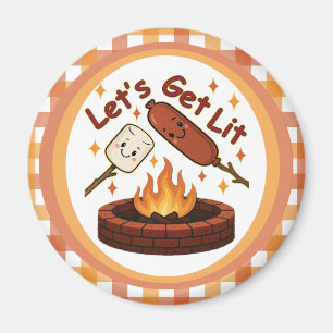 Lass's Get Lit Firepit - Niedlicher Marshmallow & Magnet