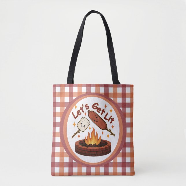 Lass's Get Lit Firepit - Niedlicher Marshmallow &  Tasche (Vorderseite)