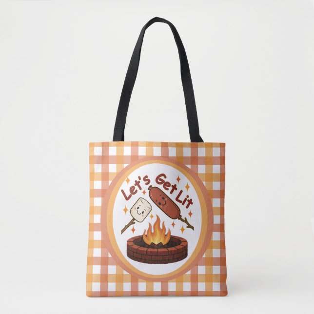 Lass's Get Lit Firepit - Niedlicher Marshmallow &  Tasche (Vorderseite)