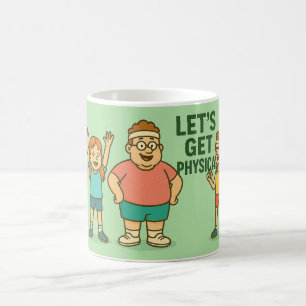 Lass's Get Physical - Funny Retro Fitness Cartoon Kaffeetasse