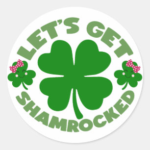 Lass's Get Shamrocked 🍀 🍻 Runder Aufkleber