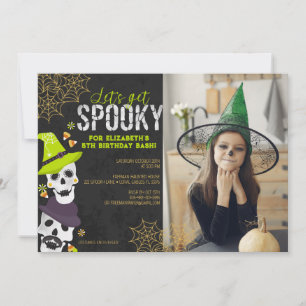 Lass's Get Spooky Halloween Foto Einladung Geburts