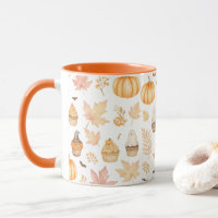 Lass's Get Spooky mit Pumpkins, Blätter & Cupcake