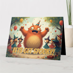 Lass's Get Spooky - Niedlich Monster Party Spaß Karte