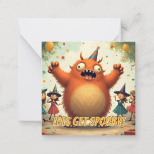 Lass's Get Spooky - Niedlich Monster Party Spaß Mitteilungskarte
