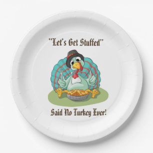 Lass's Get Stuffed Erntedank Holiday Türkei Pappteller