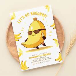 Lass's Go Bananas Spaß Geburtstag Einladung