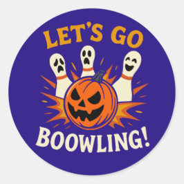 Lass's Go Boo-Wling Funny Halloween Bowling Runder Aufkleber