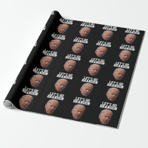 LASS'S GO BRANDON BIDEN BIRTHDAY WRAPPING PAPIER. GESCHENKPAPIER