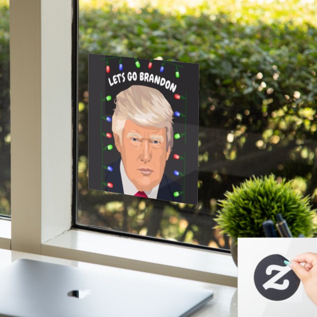 LASS'S GO BRANDON DONALD TRUMP  FENSTERAUFKLEBER (Büro)