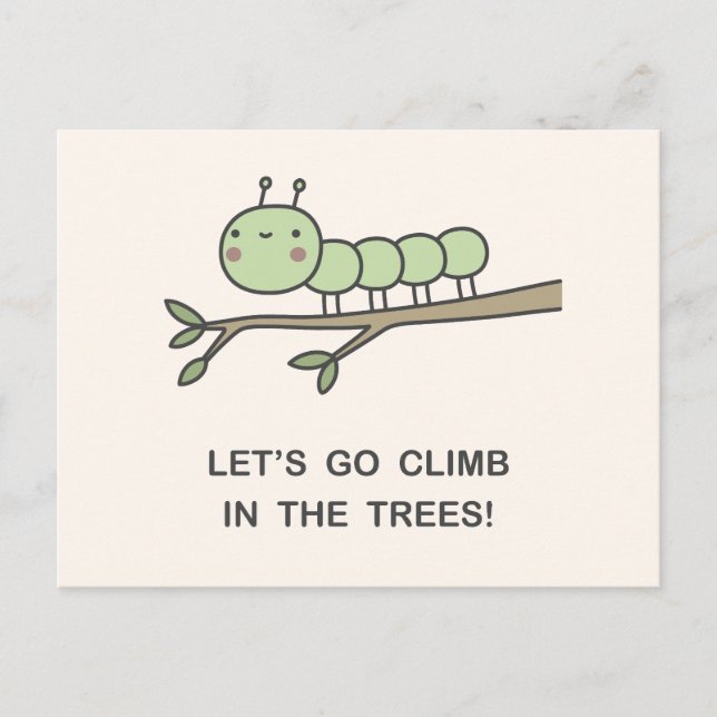 Lass's Go Climb in den Bäumen! Einladungspostkarte (Vorderseite)