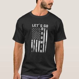 Lass's Go Darwin American Flag Camouflage Frauen M T-Shirt