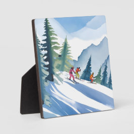 Lass's Go Ski | Winterfarbenmalerei Fotoplatte