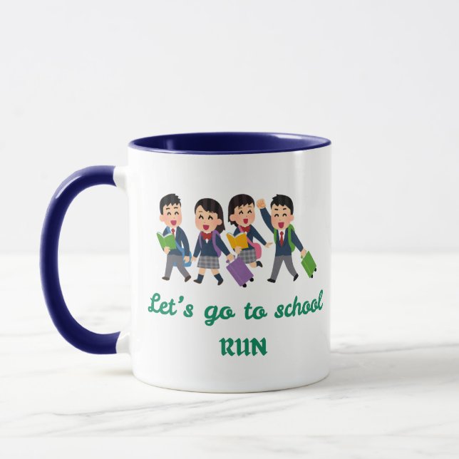 Lass's Go to School, Run! Zurück zur Schule Tasse (Links)