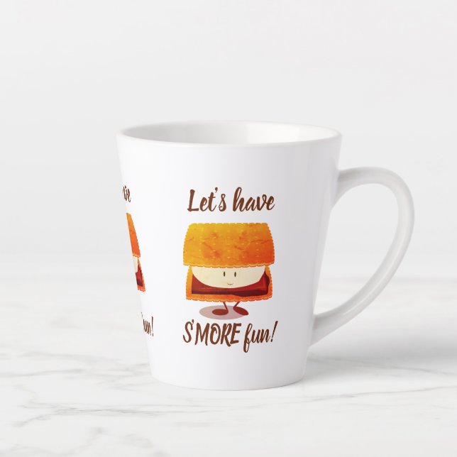 Lass's Have's more Fun Pun Lächeln Cartoon Milchtasse (Rechts)