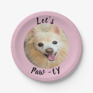 Lass's Paw-ty! Benutzerdefinierter Hund Pappteller
