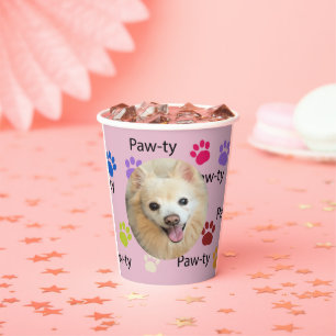 Lass's Paw-ty! Hunde Geburtstagsparty Bash Paper C Pappbecher
