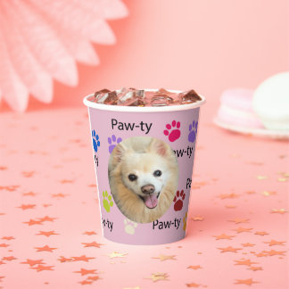 Lass's Paw-ty! Hunde Geburtstagsparty Bash Paper C Pappbecher