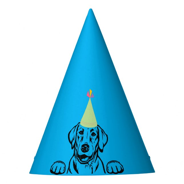 "Lass's PAWTY" Labrador Party Hats Partyhütchen (Vorderseite)