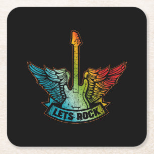 Lass's Rock Legend Rock and Roll Music Gitarre Rechteckiger Pappuntersetzer