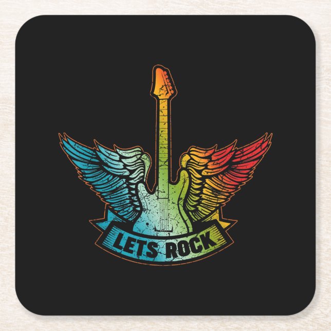 Lass's Rock Legend Rock and Roll Music Gitarre Rechteckiger Pappuntersetzer (Vorderseite)