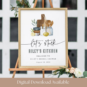 Lass's Stock the Kitchen Brautparty Willkommenszei Poster