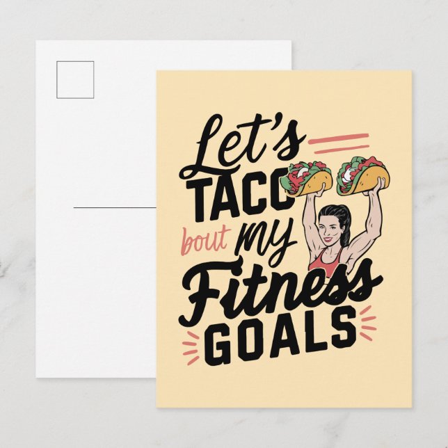 Lass's Taco "über meine Fitness will lustige Entsc Einladungspostkarte (Vorne/Hinten)