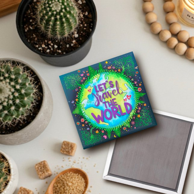 Lass's Travel the World Fun Trendy Inspirivity Magnet (Von Creator hochgeladen)