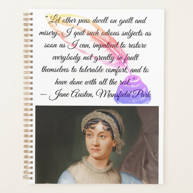 „Lasst andere Federn verweilen bei" Jane Austen Zi Planer (Vorderseite)