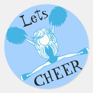 Lässt Beifall-Blau-Cheerleader Runder Aufkleber