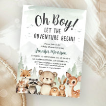 Lasst das Abenteuer beginnen Baby Shower Junge Woo