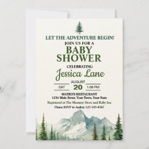 Lasst das Abenteuer beginnen Rocky Mountain Baby S Einladung
