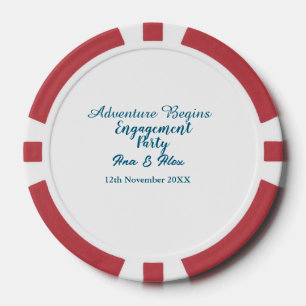 Lasst das Abenteuer beginnen Verlobungsfeier Name Pokerchips