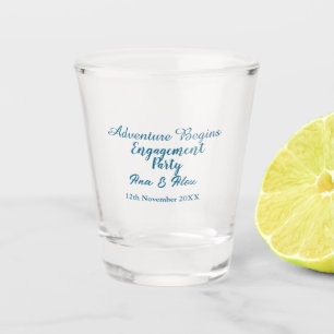 Lasst das Abenteuer beginnen Verlobungsfeier Name  Schnapsglas
