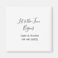 Lasst den Spaß beginnt Hochzeitspaar Name Datum ei