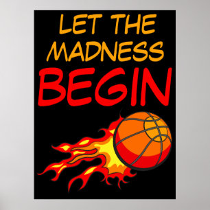 Lasst den Wahnsinn beginnen, Basketball in Flammen Poster