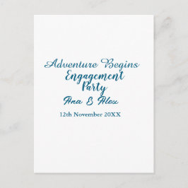 Lasst die Abenteuer beginnen Verlobungsfeier Name  Postkarte