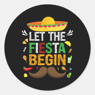 Lasst die Fiesta beginnen, Mexikanische Party Lust Runder Aufkleber