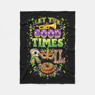 Lasst die gute Zeit rollen Mardi Gras Perlen Louis Fleecedecke