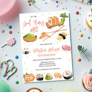Lasst die guten Zeiten bei der Sushi-Party zum Geb Einladung