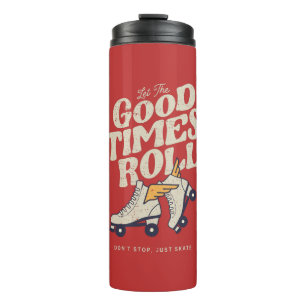 LASST DIE GUTEN ZEITEN ROLLEN 80er RETRO ROLLSCHUH Thermosbecher