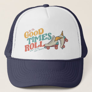 LASST DIE GUTEN ZEITEN ROLLEN 80er RETRO ROLLSCHUH Truckerkappe